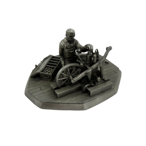 DEUTSCHES MUSEUM Gottlieb Daimler Pewter Metal Figurine Sculpture Vintage - Picture 2 of 10